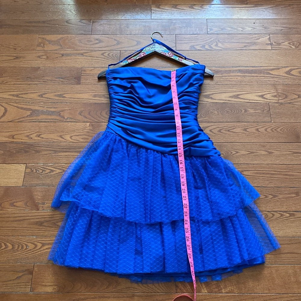 💙🦋Vintage blue prom/formal mini dress handmade womens/youth/junior size 6. - Picture 14 of 15